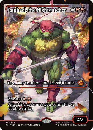 Raphael, the Nightwatcher (Showcase) (TMT-287) - Teenage Mutant Ninja Turtles Foil - Card Brawlers