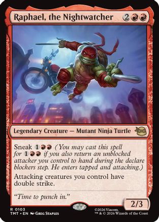 Raphael, the Nightwatcher (TMT-103) - Teenage Mutant Ninja Turtles Foil - Card Brawlers