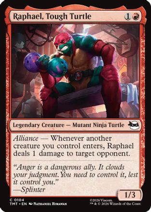 Raphael, Tough Turtle (TMT-104) - Teenage Mutant Ninja Turtles Foil - Card Brawlers