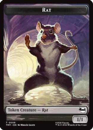 Rat // Copy Double-Sided Token (TMT-6 // 1) - Teenage Mutant Ninja Turtles Foil - Card Brawlers