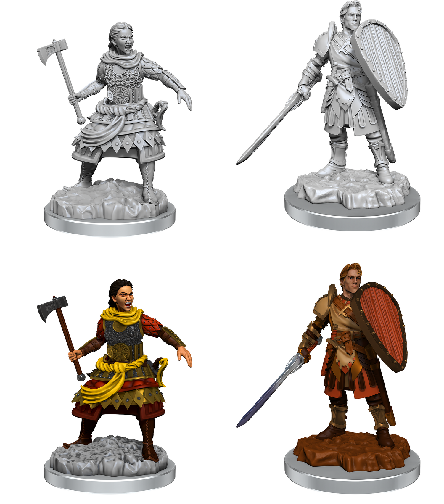 DND Unpainted Minis Human Fighters - Universal Distribution - Card Brawlers | Quebec | Canada |