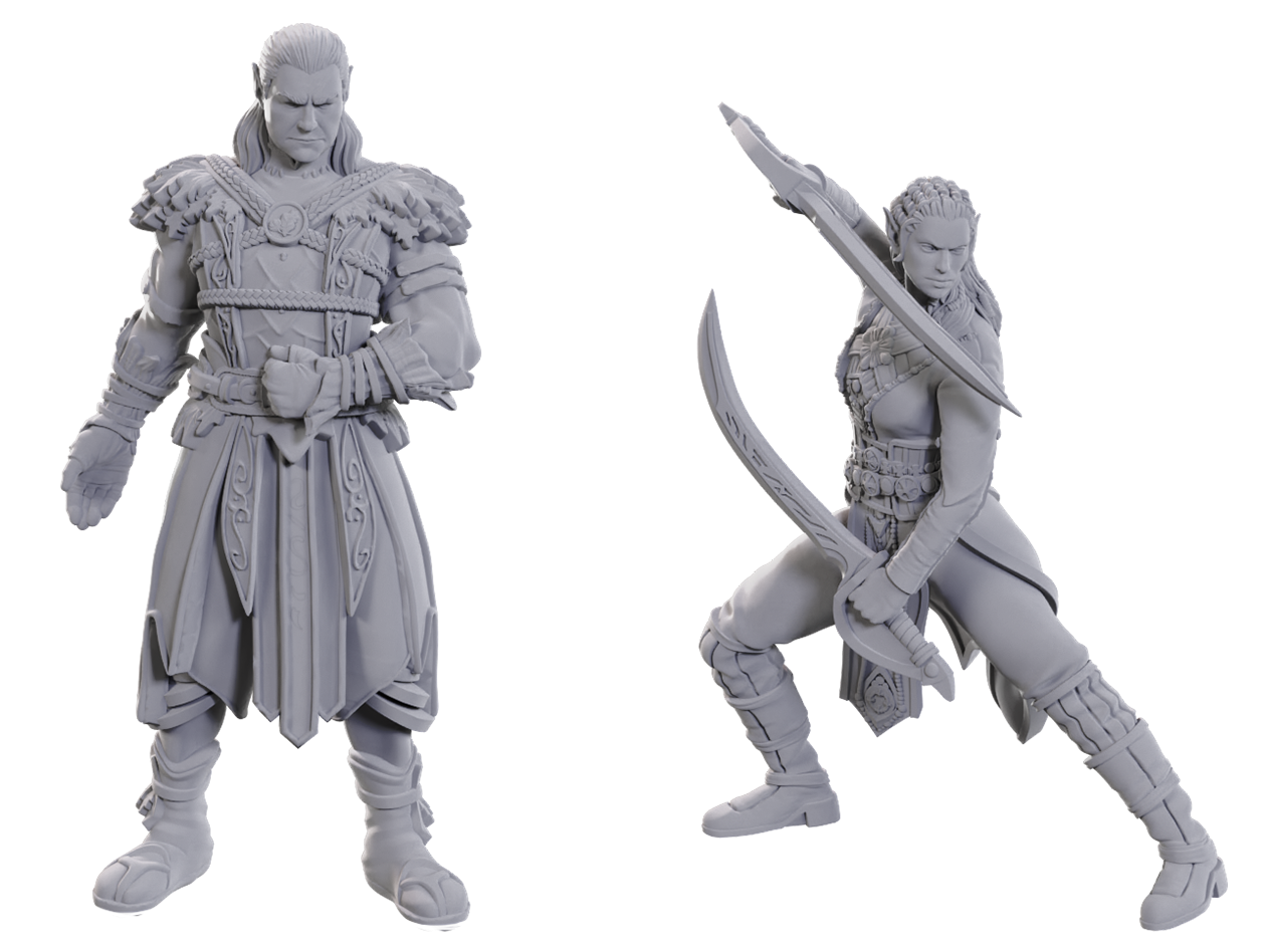 DND Unpainted Minis Special Edition Baldur's Gate 3 - Jaheira & Halsin - Universal Distribution - Card Brawlers | Quebec | Canada |