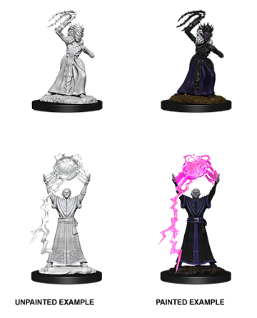 DND Unpainted Minis Drow Mage/Drow Prestess - Universal Distribution - Card Brawlers | Quebec | Canada |