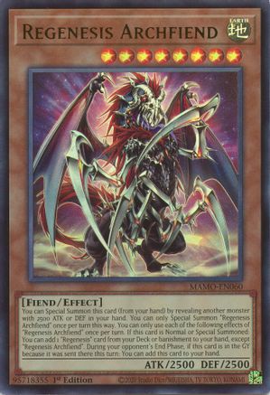 Regenesis Archfiend (MAMO-EN060) - Magnificent Monsters 1st Edition - Card Brawlers