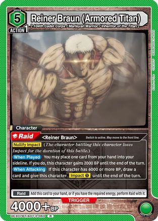 Reiner Braun (Armored Titan) (060) (UEX07BT/AOT-2-060) - UEX07BT Attack on Titan Vol 2 Foil - Card Brawlers