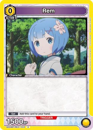 Rem (012) (UE24BT/REZ-1-012) - UE24BT ReZERO Starting Life in Another World - Card Brawlers