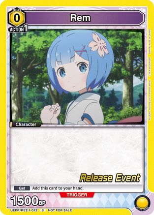 Rem (012) (UEPR/REZ-1-012) - UE24BT ReZERO Starting Life in Another World Release Event Cards - Card Brawlers