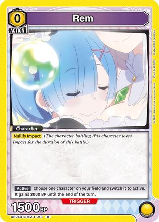 Rem (013) (UE24BT/REZ-1-013) - UE24BT ReZERO Starting Life in Another World - Card Brawlers