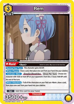 Rem (015) (UE24BT/REZ-1-015) - UE24BT ReZERO Starting Life in Another World - Card Brawlers