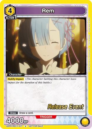 Rem (017) (UEPR/REZ-1-017) - UE24BT ReZERO Starting Life in Another World Release Event Cards - Card Brawlers