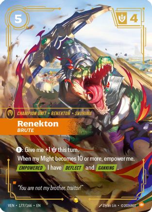 Renekton - Brute (Overnumbered) (177/166) - Vendetta Foil - Card Brawlers