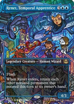 Renet, Temporal Apprentice (Borderless) (TMT-202) - Teenage Mutant Ninja Turtles Foil - Card Brawlers