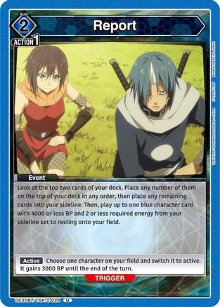 Report (UE20BT/TSK-2-024) - UE20BT That Time I Got Reincarnated as a Slime - Card Brawlers