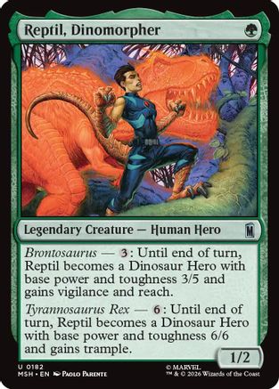 Reptil, Dinomorpher (MSH-182) - Marvel Super Heroes - Card Brawlers