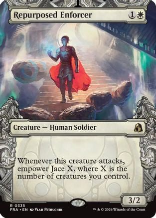 Repurposed Enforcer (Showcase) (FRA-335) - Reality Fracture Foil - Card Brawlers