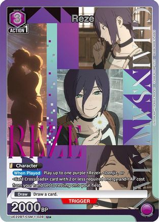 Reze (028) (U*) (UE22BT/CSM-1-028) - UE22BT CHAINSAW MAN Foil - Card Brawlers