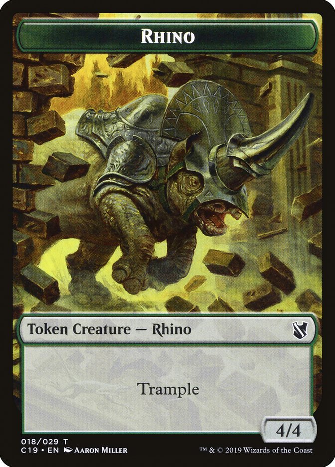 Rhino Token [Commander 2019 Tokens] - Card Brawlers