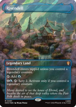 Rivendell (Borderless) (Surge Foil) (HOC-091) - The Hobbit: Eternal-Legal Foil - Card Brawlers