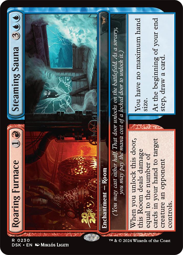 Roaring Furnace // Steaming Sauna [Duskmourn: House of Horror Prerelease Promos] - Card Brawlers
