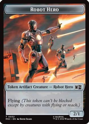 Robot Hero // Villain Double-Sided Token (MSC-32 // 9) - Commander: Marvel Super Heroes - Card Brawlers