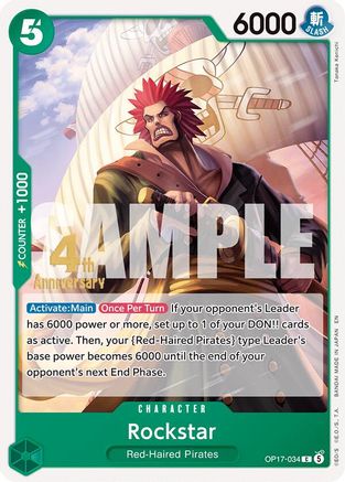 Rockstar (OP17-034) - The World's Strongest Warriors Release Event Cards - Card Brawlers