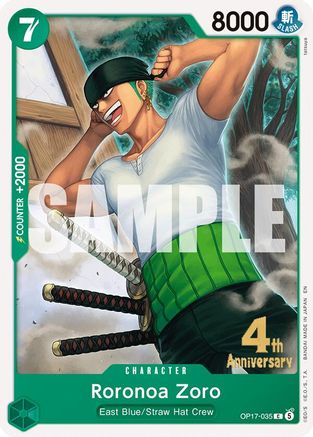 Roronoa Zoro (035) (OP17-035) - The World's Strongest Warriors Release Event Cards - Card Brawlers