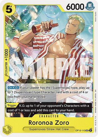 Roronoa Zoro (113) (OP12-113) - Legacy of the Master Release Event Cards - Card Brawlers