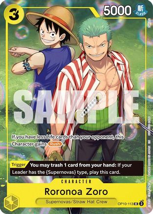 Roronoa Zoro (Learn Together Deck Set - Set Sail Event) (OP10-113) - One Piece Promotion Cards - Card Brawlers