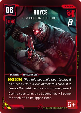 Royce - Psycho on the Edge (002) - PreRelease Beta Foil - Card Brawlers