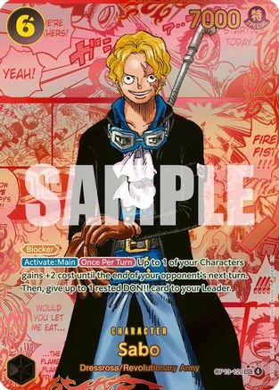 Sabo (120) (Red Super Alternate Art) (OP13-120) - Carrying On His Will Foil - Card Brawlers