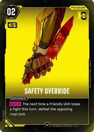 Safety Override (069) - Welcome to Night City Retail - Card Brawlers