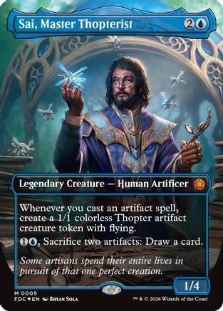 Sai, Master Thopterist (Borderless) (FDC-005) - Commander: Foundations Foil - Card Brawlers