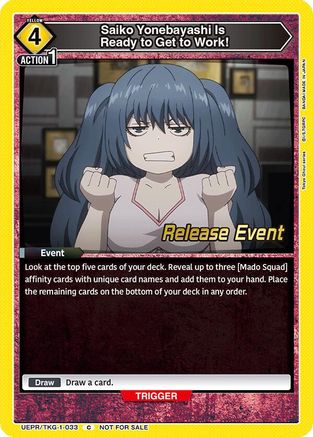 Saiko Yonebayashi Is Ready to Get to Work! (UEPR/TKG-1-033) - UE18BT Tokyo Ghoul Release Event - Card Brawlers