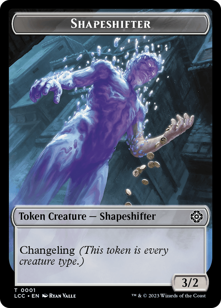 Salamander Warrior // Shapeshifter Double - Sided Token [The Lost Caverns of Ixalan Commander Tokens] - Card Brawlers
