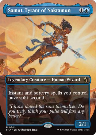 Samut, Tyrant of Naktamun (Borderless) (FRA-302) - Reality Fracture Foil - Card Brawlers