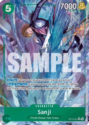 Sanji (Alternate Art) (OP13-027) - Carrying On His Will Foil - Card Brawlers