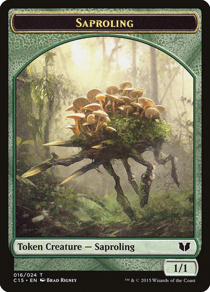 Saproling // Spider Double - Sided Token [Commander 2015 Tokens] - Card Brawlers