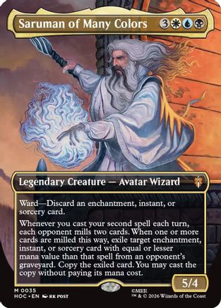 Saruman of Many Colors (Borderless) (HOC-035) - The Hobbit: Eternal-Legal Foil - Card Brawlers