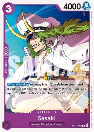 Sasaki (OP17-068) - The World's Strongest Warriors Release Event Cards - Card Brawlers