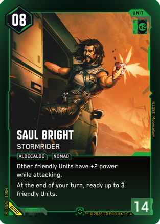 Saul Bright - Stormrider (B089) - Welcome to Night City Beta Foil - Card Brawlers