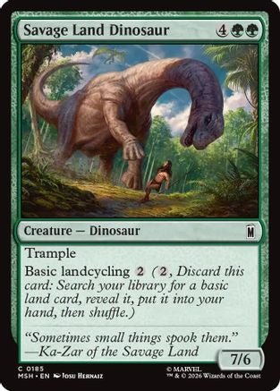 Savage Land Dinosaur (MSH-185) - Marvel Super Heroes Foil - Card Brawlers