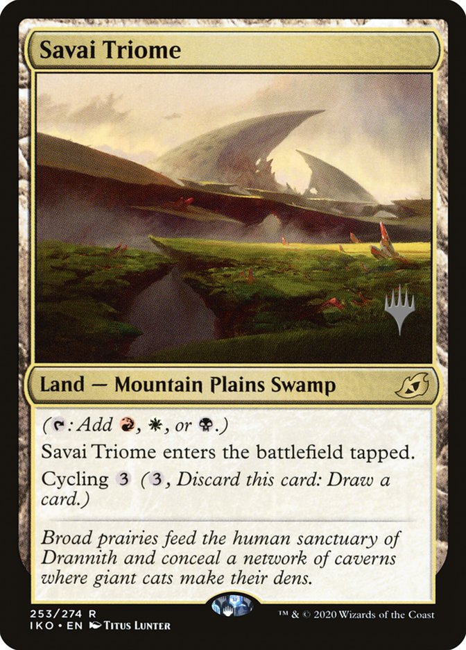 Savai Triome (Promo Pack) [Ikoria: Lair of Behemoths Promos] - Card Brawlers