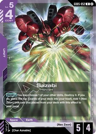 Sazabi (GD05-052) (GD05-052) - Freedom Ascension Holofoil - Card Brawlers