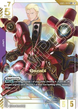 Sazabi (LR++) (GD05-049) - Freedom Ascension Holofoil - Card Brawlers