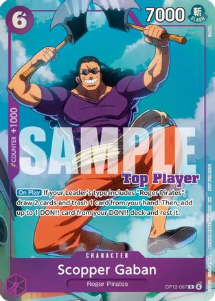 Scopper Gaban (CS 26-27 Top Player Pack Vol. 1) (OP13-067) - One Piece Promotion Cards Foil - Card Brawlers