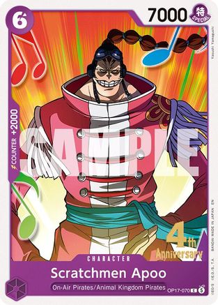 Scratchmen Apoo (OP17-070) - The World's Strongest Warriors Release Event Cards - Card Brawlers