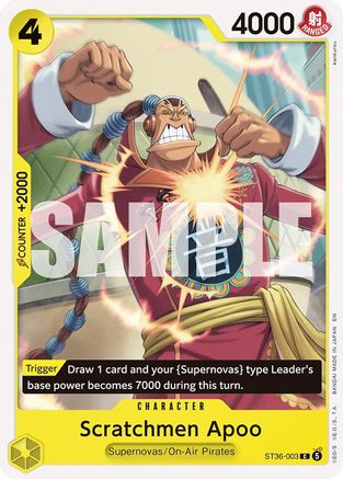 Scratchmen Apoo (ST36-003) - Starter Deck 36: YELLOW Eustass"Captain"Kid - Card Brawlers