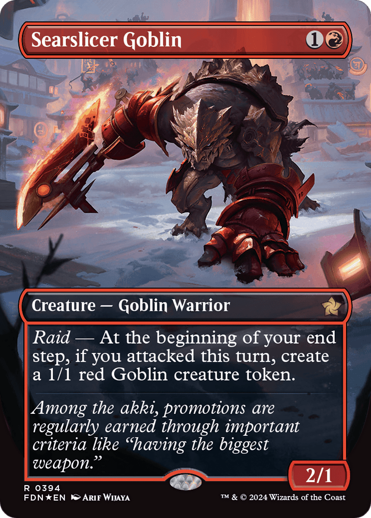 Searslicer Goblin (Borderless) (Mana Foil) [Foundations] - Card Brawlers