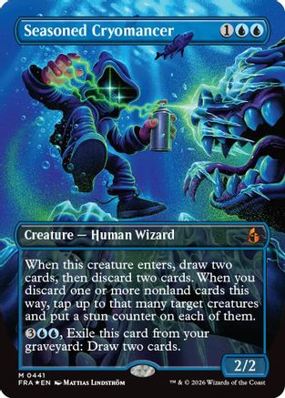 Seasoned Cryomancer (Borderless) (0441) (FRA-441) - Reality Fracture Foil - Card Brawlers