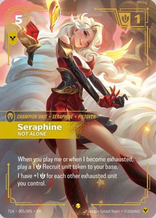 Seraphine, Not Alone (T1 Worlds Champion Player Bundle) (T1A 005/005) - Riftbound Promotional Cards Foil - Card Brawlers